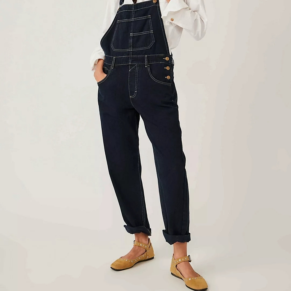 Free People ZIGGY Denim Overalls Relaxed Fit